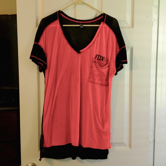 Fox oversized burnout vintage style t shirt - Picture 1 of 2